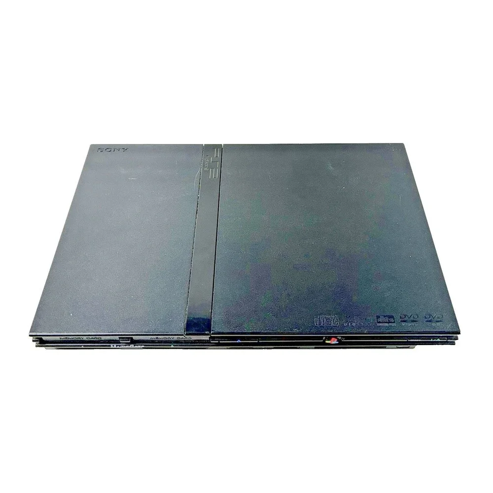 Sony PlayStation 2 Slim Black Console SCPH-75001 with Power Source Tested